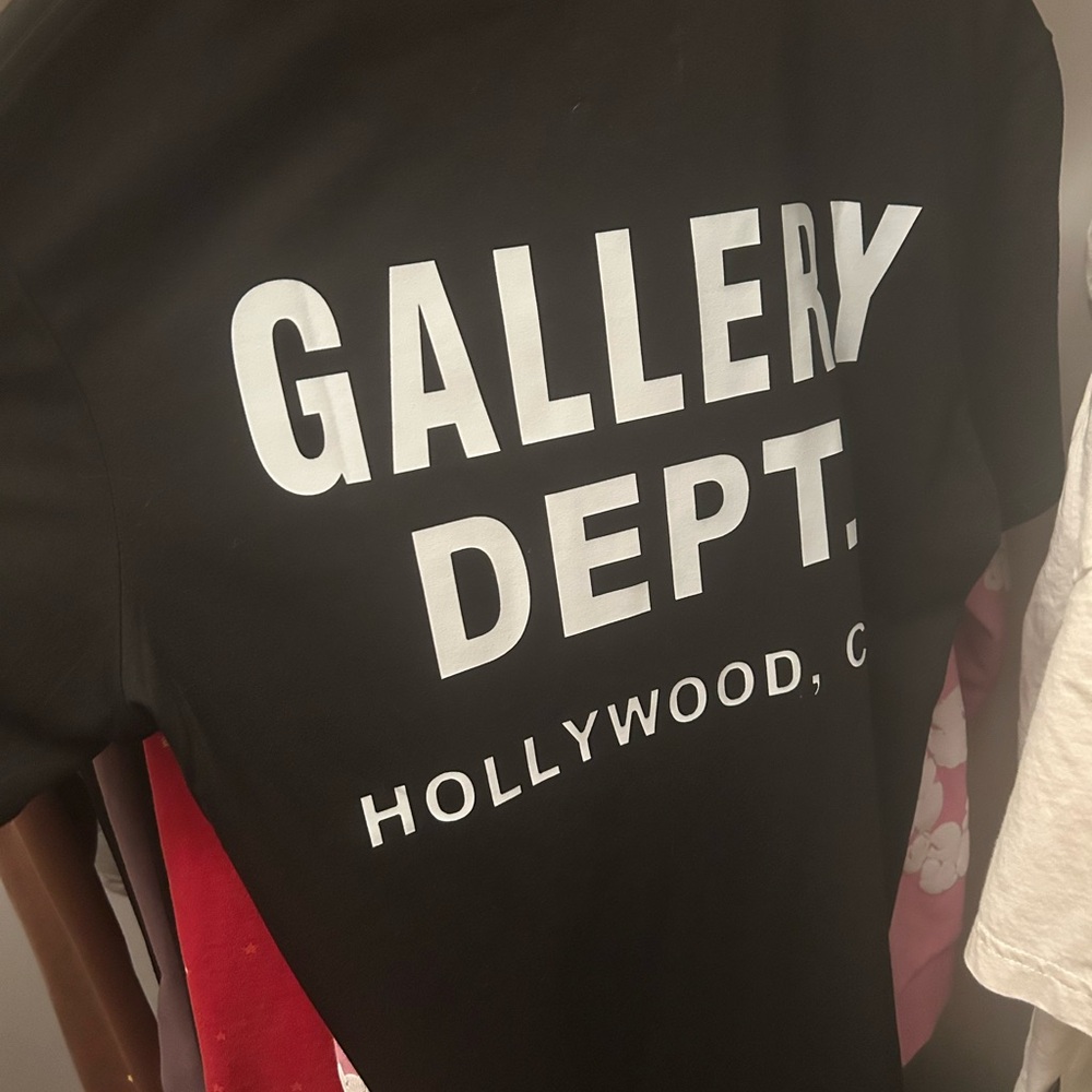 Gallery Dept Black Tee with White Logo